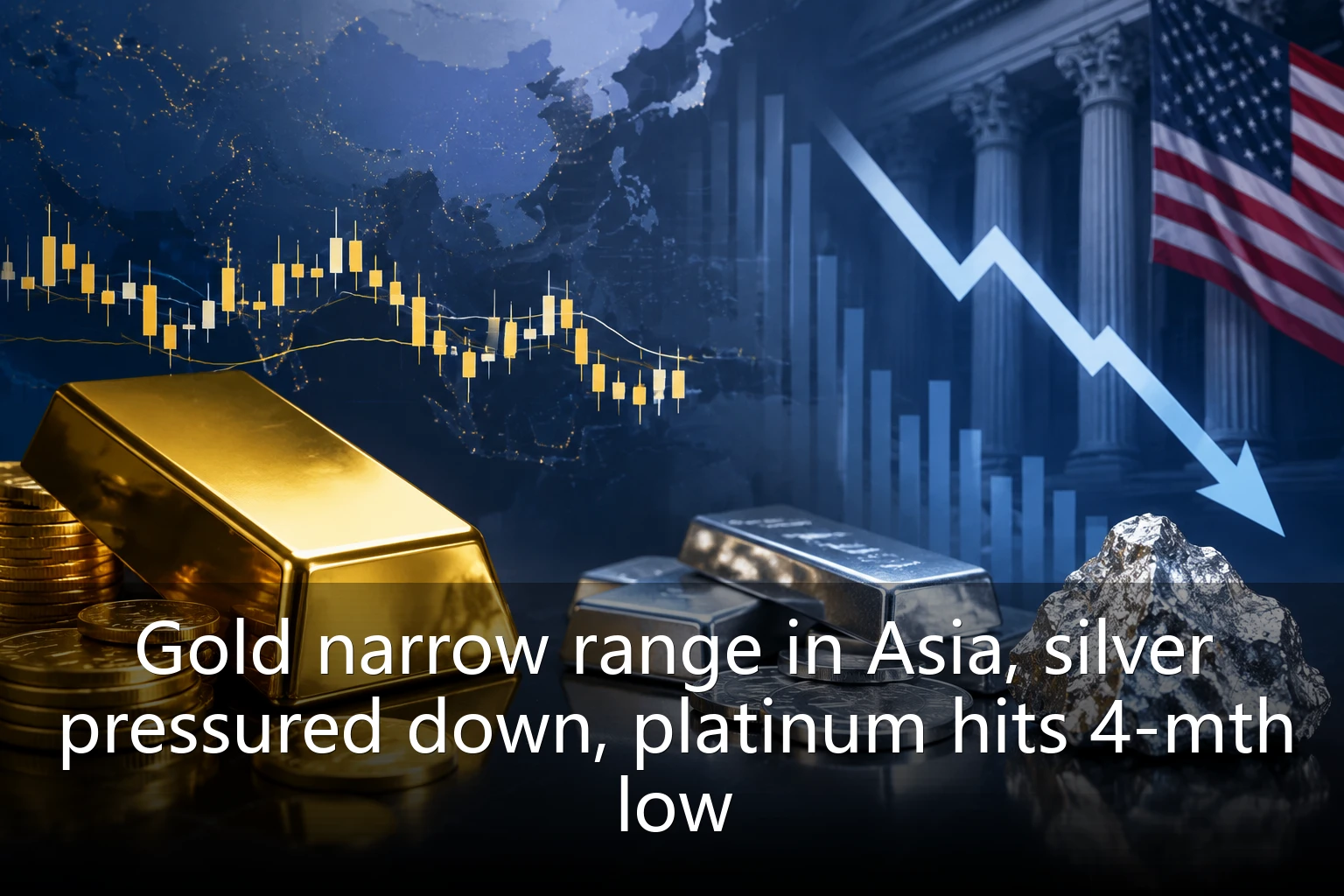 Gold narrow range in Asia, silver pressured down, platinum hits 4-mth low