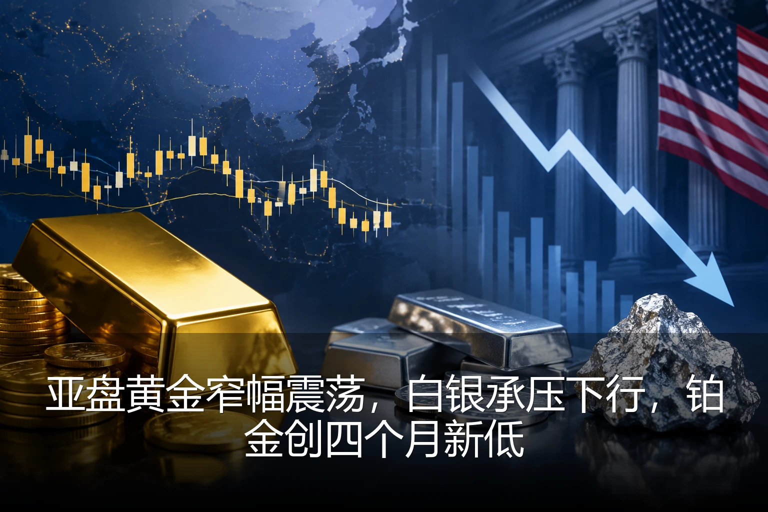 亚盘黄金窄幅震荡，白银承压下行，铂金创四个月新低