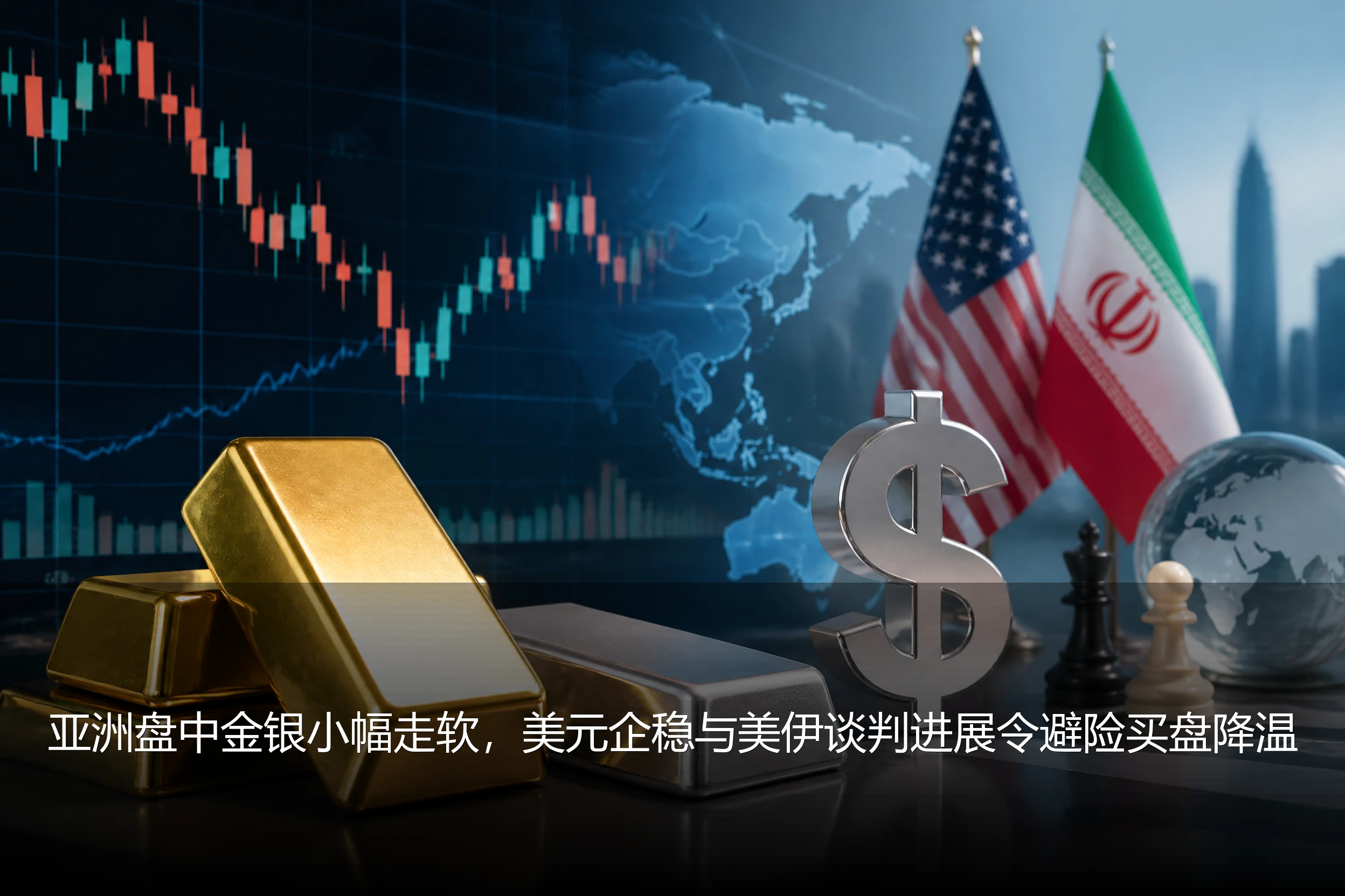 亚洲盘中金银小幅走软，美元企稳与美伊谈判进展令避险买盘降温