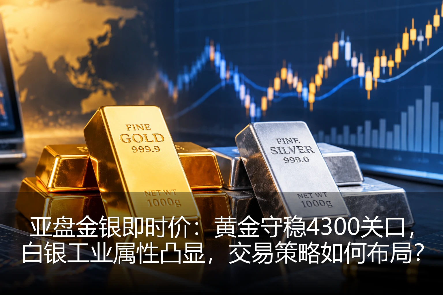 亚盘金银即时价：黄金守稳4300关口，白银工业属性凸显，交易策略如何布局？