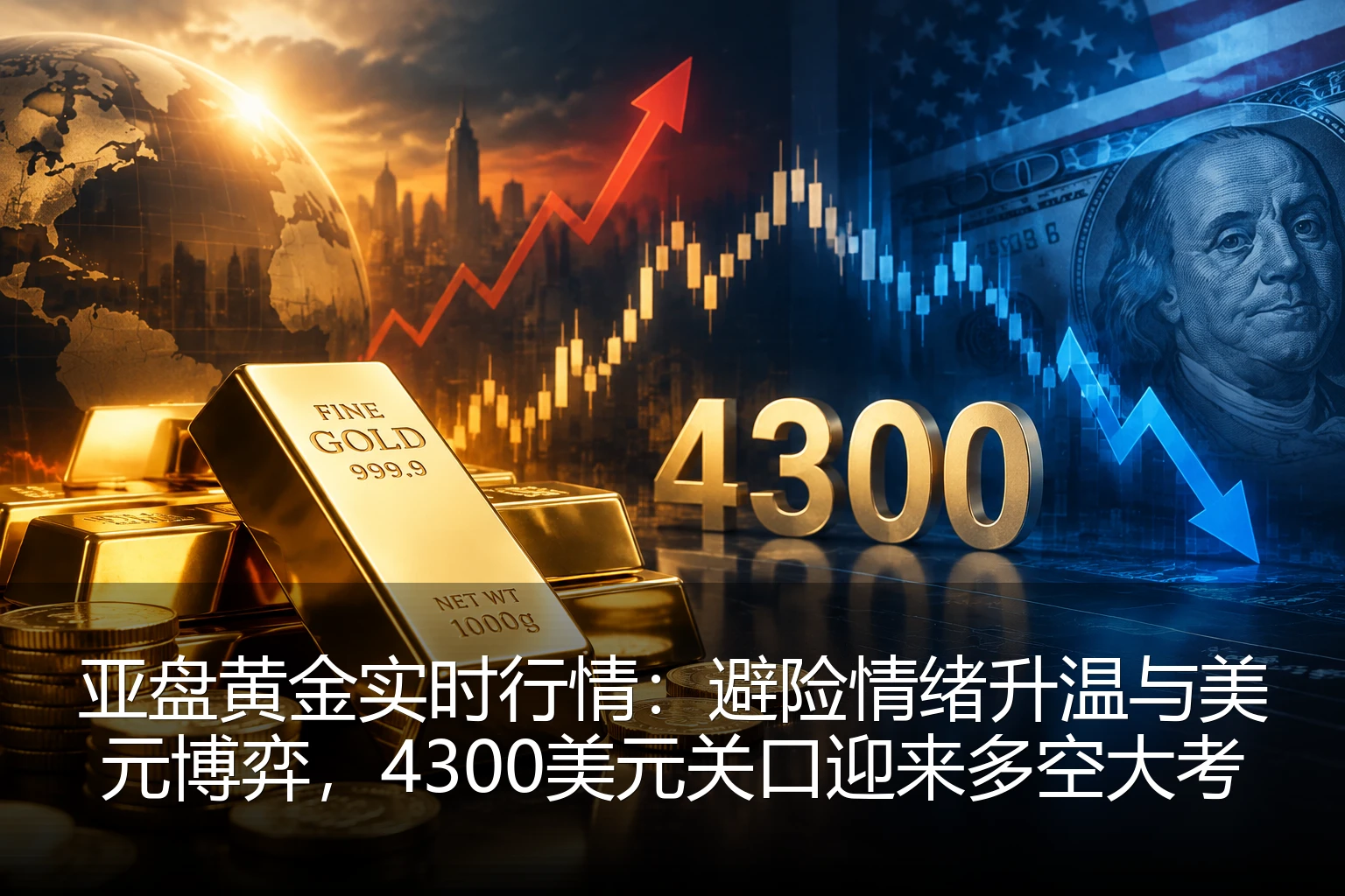 亚盘黄金实时行情：避险情绪升温与美元博弈，4300美元关口迎来多空大考
